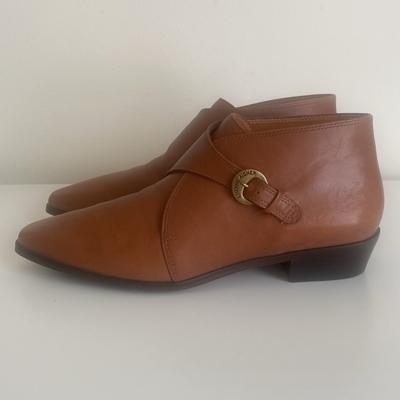 Etienne Aigner Vintage Women’s Monk Strap Leather Ankle Boots Size 8.5 Brown - Picture 4 of 16